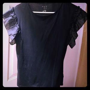 Designer women’s small black shirt w cute sleeves